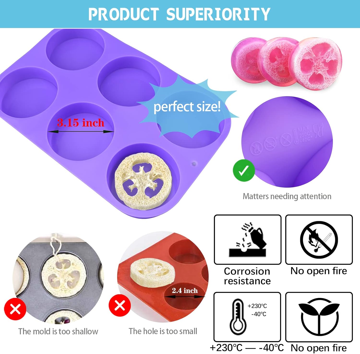 4oz Round Silicone Soap Molds  – Bath Bomb Mold recenzja i cena