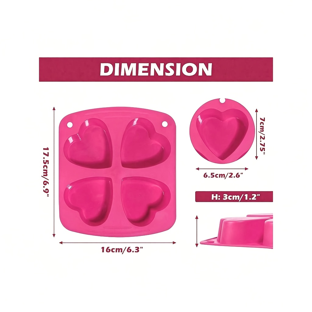Silicone Mold with 4 Heart-Sha – Bath Bomb Mold recenzja i cena